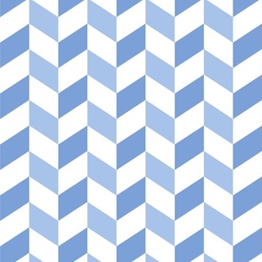 colour block chevron/blue and white 