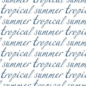 tropical summer typography/navy on white