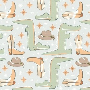 Crocodiles with cowboy boots and cowboy hats green mustard yellow brown 6in large