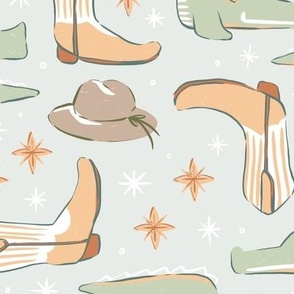 Crocodiles with cowboy boots and cowboy hats green mustard yellow brown 12in jumbo