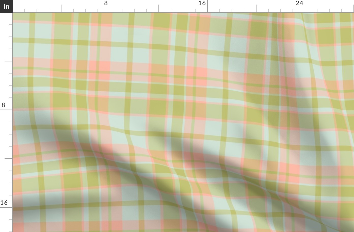 Preppy Plaid in Pastel Blue, Green and Pink