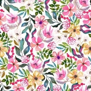 Summery Floral Watercolor Pattern