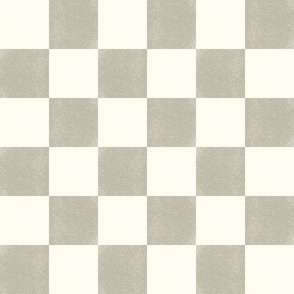 (L) Painted Textured Checkerboard, Checks Beige Tan Sand and Cream/Off-White