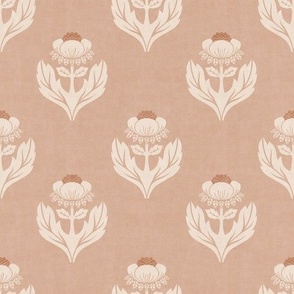 Large Simple Block Print Florals (Pink and Beige)(10.5"/12")