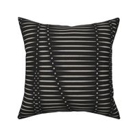 Modern Stripes And Dots - Cloudy Silver, Raisin Black - Draped Abstract Lines
