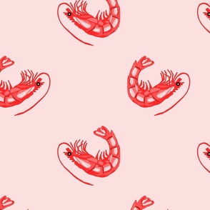 Colorful Hand Painted Shrimp Lg | Pink + Red