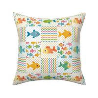 Smaller Colorful Swimmy Fish Patchwork 3 Inch Squares