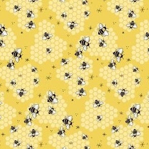 Small Bees and Honeycomb, Honey Yellow
