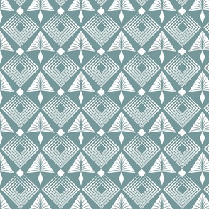 Geometric art deco pattern gray green with white for home decor 