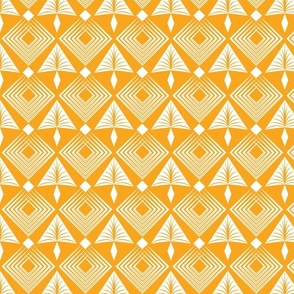 Geometric art deco pattern in yellow color for home decor 