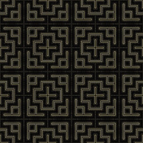 Golden Moorish Cross in Geometric Squares  