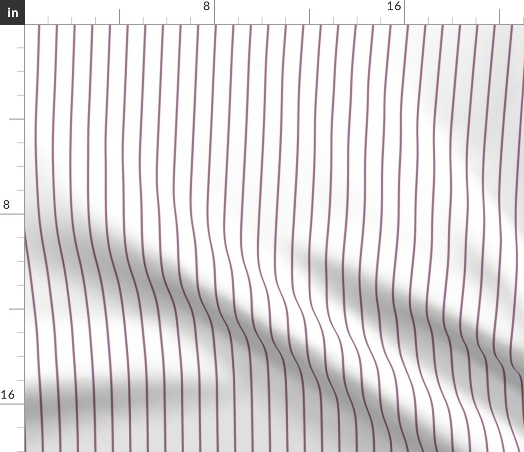 Stripes #9B6D89 Purple Plum Orchid Tones on White - Lines Vertical Stripes