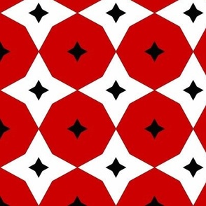 Four-Point Stars Red Black White