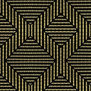 Textured Gold and Black Diamond Grid  