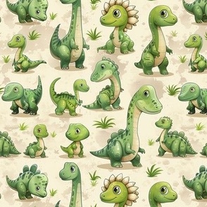 Cute Kids Green Dinosaur Bedroom Decor Design Pattern Dino  Boys