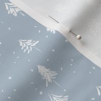 (S) Winter Evergreen Trees in Snow | Silver Blue Gray and White | Small Scale