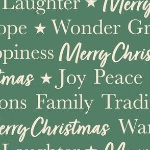 Medium / Merry Christmas Greetings and Holiday Words Typography Green