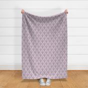 M - Crab and Lobster Damask Tonal Watercolor Lavender on Blush Cream