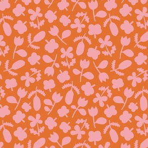 Paper Cut Folk Floral | Cheeky Pink +  Pumpkin Spice