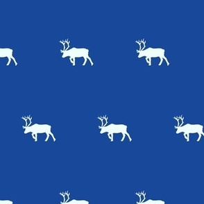 Small Preppy Christmas Reindeer Royal Blue and Frosty White