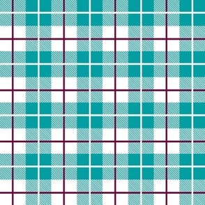 Teal Mulberry White Plaid