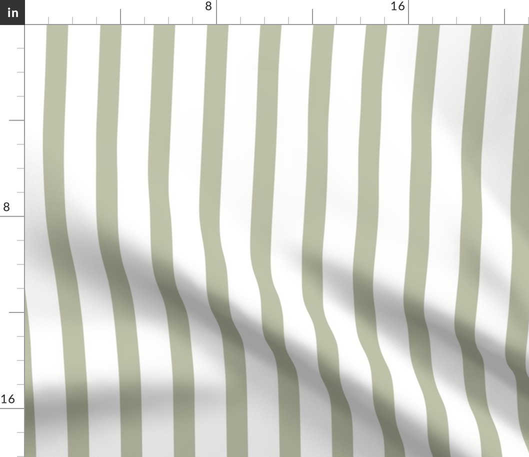 Stripes Hex #BEC1A8 Olive Green Tones on White - Vertical Lines and Stripes