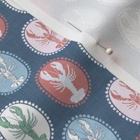 Small Retro Lobster Luxe with Texture in old style colour tones