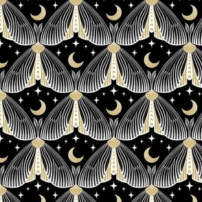 XS / Art Deco Moths, Moon and Stars