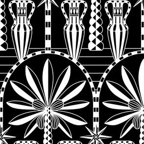 Palermo Palm // Monochrome Glamorous Italian Arch Scallop in Textured Black