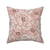 Rose of Victoria (xlarge), monochromatic peach - vintage flowers