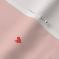 Red and Pink Watercolour Hearts on Blush Pink Background