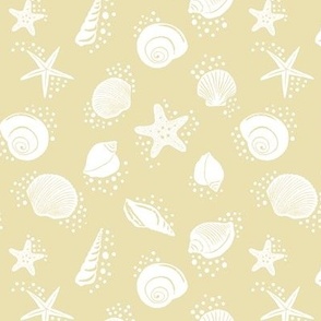Small Scale Sea Shells Shells and Dots in Sand Yellow