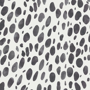 Black and white hand drawn watercolor animal spots
