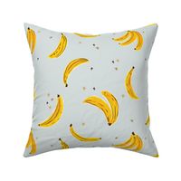 Watercolor Banana 12in - Falling Bananas On Dusky Grey Whimsical Fruit Fun Cute Colorful Food