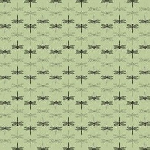 Black Dragonfly in Green Matcha  - 3" repeat 