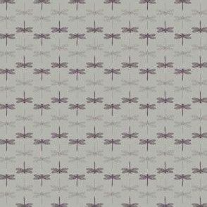 Midnight Plum Dragonfly in Sustained Grey  - 3" repeat 