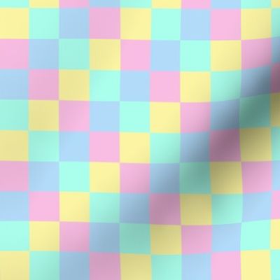 Pastel checked rainbow 