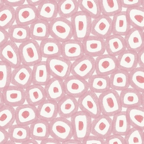 textured circle squiggles - bold - abstract - faded pink, coral (medium)