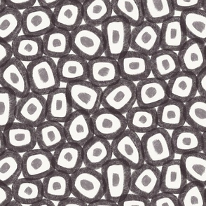 textured circle squiggles - bold - abstract - black (medium)