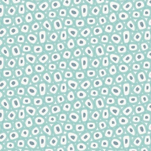 textured circle squiggles - bold - abstract - aqua, indigo blue (small)