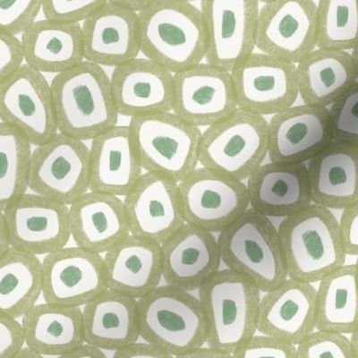 textured circle squiggles - bold - abstract - olive green (small)