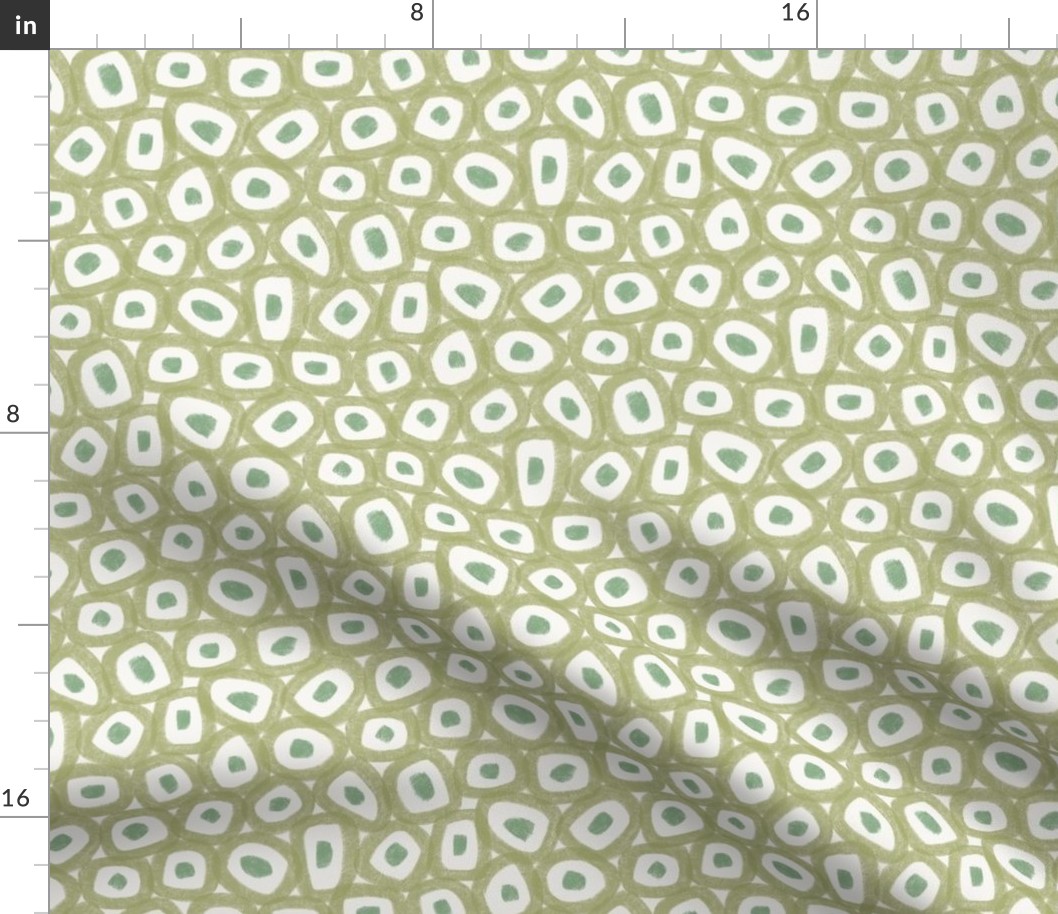 textured circle squiggles - bold - abstract - olive green (small)