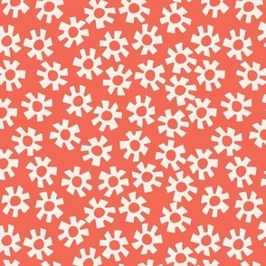 Abstract Modern Floral in Red - Meduim