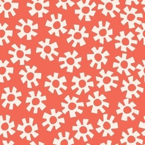 Abstract Modern Floral in Red - Large
