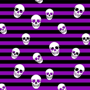 Punk Rock Emo Black and Purple Stripes with Skulls