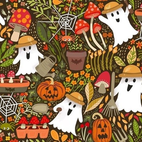 Halloween Gardeing Ghosts normal scale