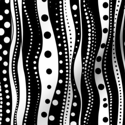 Black & White Wavy Lines & Dots - small 