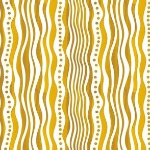 Dark Yellow Wavy Lines & Dots - small 