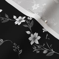 Simple Black and White Floral Pattern 5