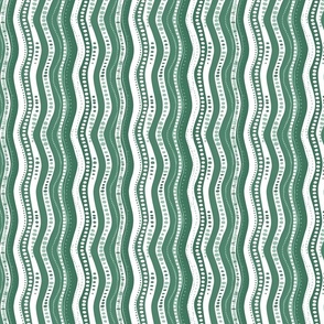 Green Wavy Lines & Dots - large 
